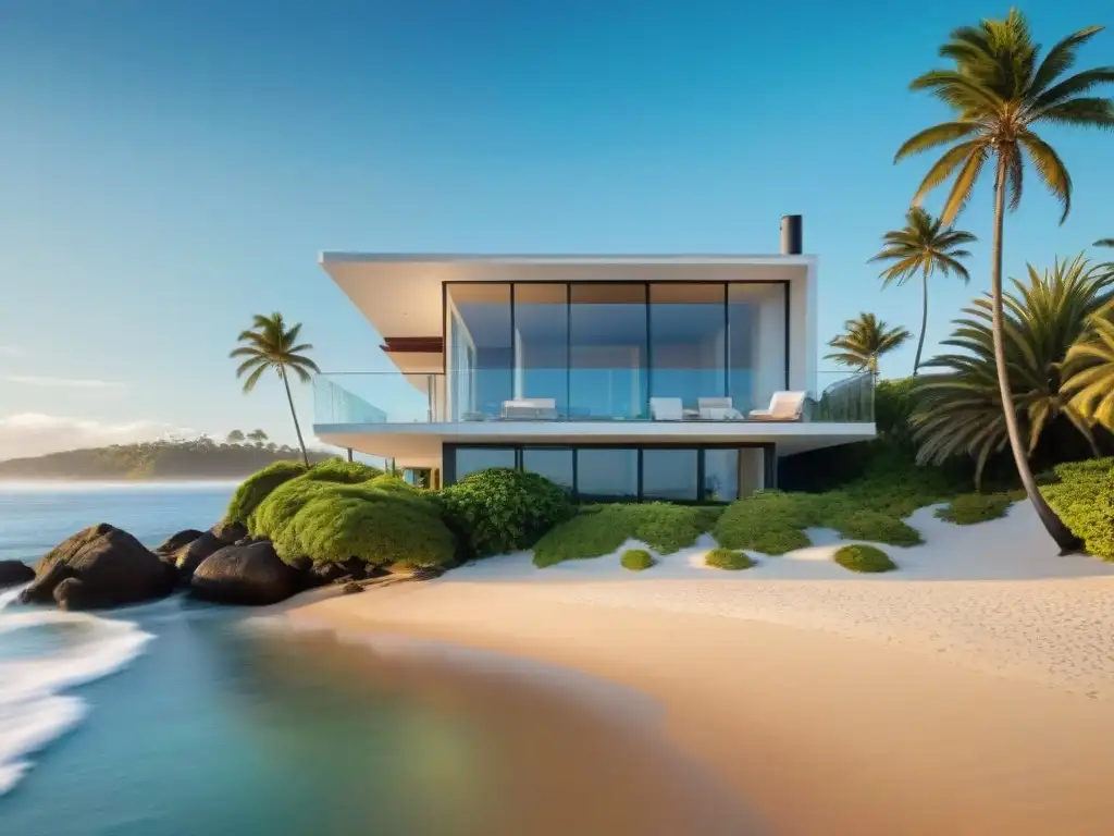 Refugio costero minimalista: elegancia moderna junto al mar Residencia costera serena con diseño exterior simple, en armonía con la naturaleza marina