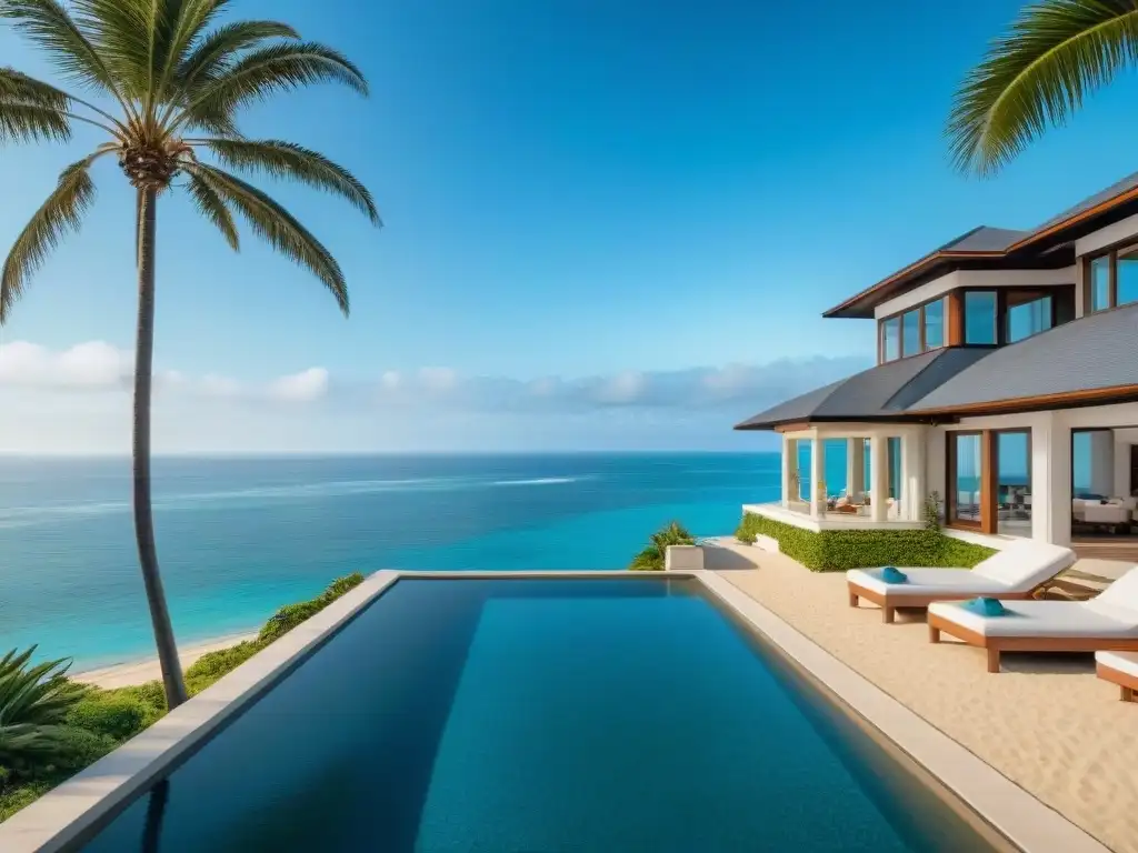 Mansión de lujo frente al mar: asegura tu propiedad premium Residencia de lujo frente al mar con piscina infinita privada y mobiliario exclusivo