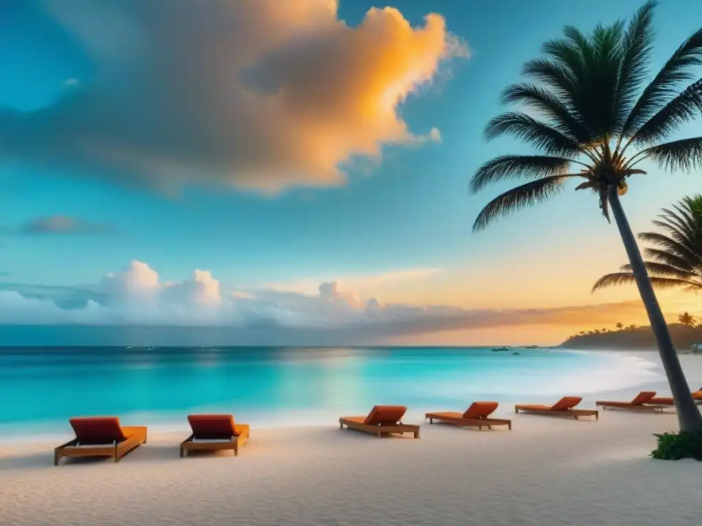 Paraíso playero: propiedad de lujo frente al mar turquesa Residencia de lujo en la playa con aguas turquesas y palmeras, ideal para las mejores pólizas de seguro costero
