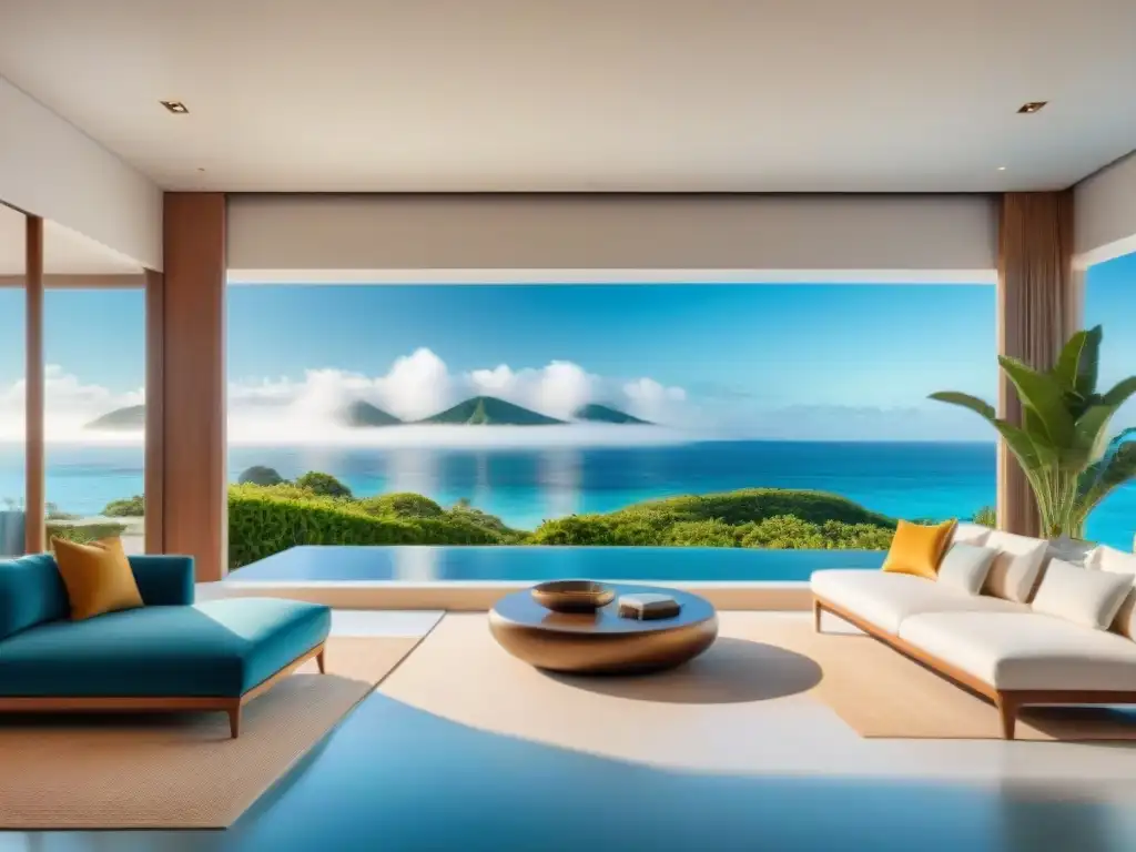 Propiedad frente al mar con vistas panorámicas y terraza lujosa Residencia lujosa en la costa con ventanales panorámicos, terraza espaciosa y vistas al mar interminable bajo cielo azul