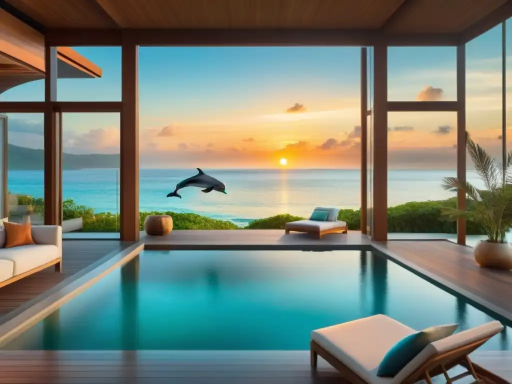 Residencia de lujo frente al mar: armonía natural y elegancia Residencia frente al mar con diseño elegante y ecofriendly, rodeada de naturaleza y vida marina