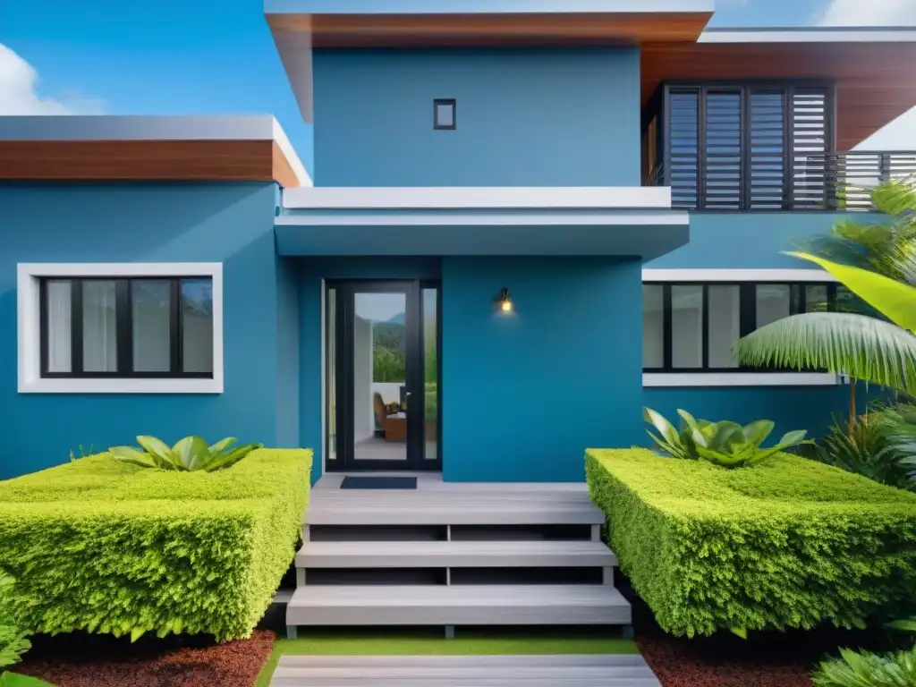 Residencia segura ante huracanes: tranquilidad y protección premium Residencia moderna con huracanes