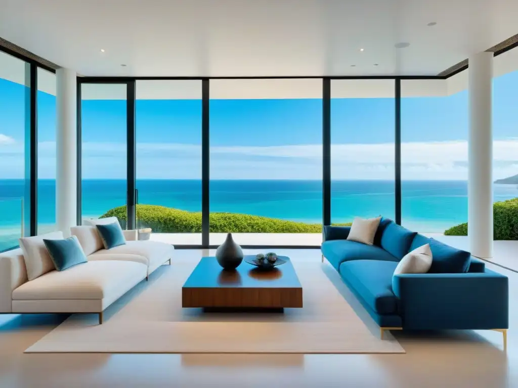 Smart home de lujo junto al mar: tecnología y confort Residencia moderna junto al mar con tecnología avanzada y diseño elegante