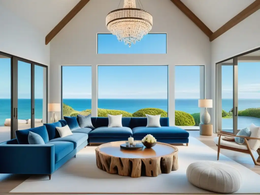 Espléndido hogar costero de lujo con accesorios exclusivos Resplandeciente hogar costero de lujo con accesorios elegantes y vistas al mar