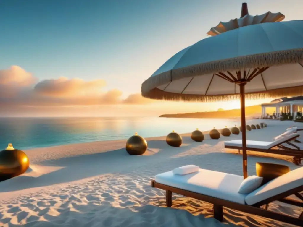 Exclusivo atardecer en pueblo costero con servicios de lujo Resplandeciente pueblo costero al atardecer con propiedades lujosas y servicios de concierge disponibles