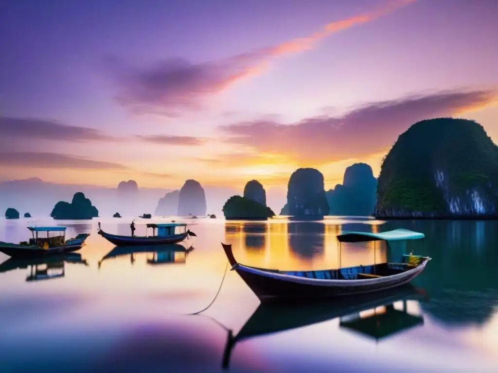 Amanecer dorado en la costa de Vietnam: Serenidad y tranquilidad Retiros costeros Vietnam amaneceres: Amanecer impresionante sobre la costa tranquila, con tonos rosados y dorados