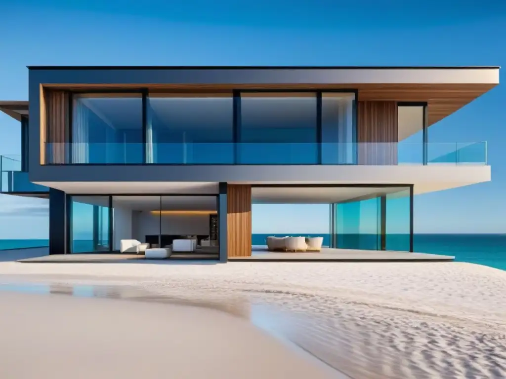Propiedad costera moderna con revestimientos innovadores y duraderos Revestimientos innovadores para propiedades costeras: Protección y diseño en armonía en una moderna propiedad frente al mar