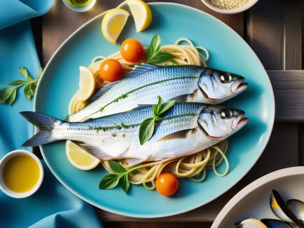 Trattoria costera en Italia: sabores y colores mediterráneos Sabores del mar en Italia: Un trattoria costero con comensales disfrutando de delicias marinas bajo el sol mediterráneo