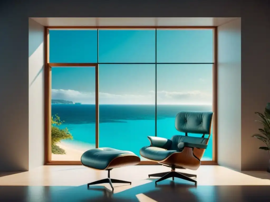 Serenidad junto al mar: ventana con vista a playa paradisíaca Un santuario costero: ventana grande con vista a la playa de aguas turquesas, bañada por la luz del sol