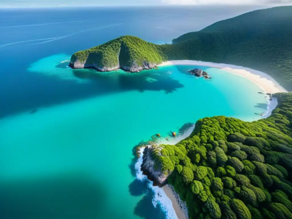 Paraíso secreto: Costa virgen y aguas turquesa Descubre los secretos mejor guardados de la costa mientras un bote navega hacia un paraíso oculto