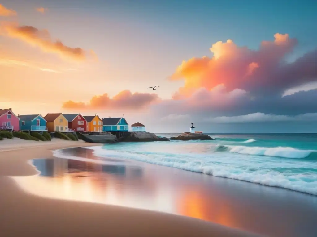 Vacaciones en la Costa: Atardecer Dorado en Pueblo Costero Disfruta de la serenidad de un pueblo costero al atardecer con alquiler vacacional para estancias largas