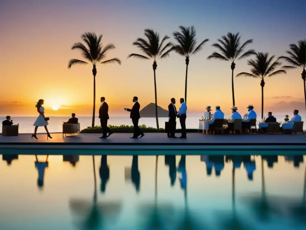 Subasta costera al atardecer: lujo y emoción en exclusivos tesoros Una subasta costera exclusiva al atardecer con elegantes postores y tesoros exclusivos