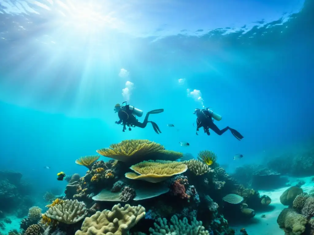 Exploración submarina en la Gran Barrera de Coral: Maravillas acuáticas Exploración submarina en la Gran Barrera de Coral: aventura de buceo entre coloridos corales, peces y tortugas marinas en aguas turquesas cristalinas