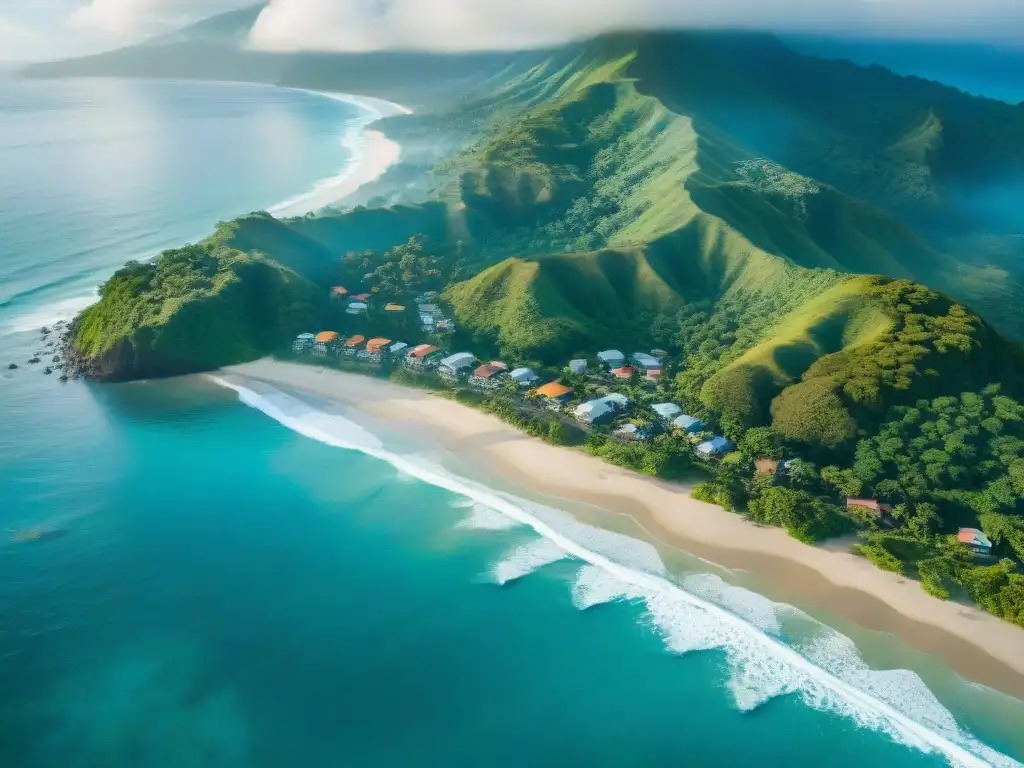 Costa Rica: Paraíso de surfistas y amantes de la playa Surfistas en la costa de Costa Rica con propiedades costeras