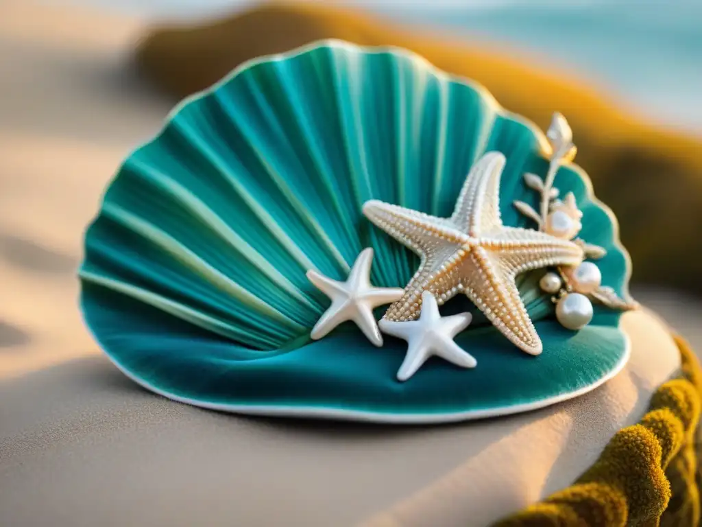 Diadema de sirena: detalle marino exquisito Tocado marino para eventos especiales: delicado accesorio inspirado en sirenas con conchas, perlas y detalles oceánicos