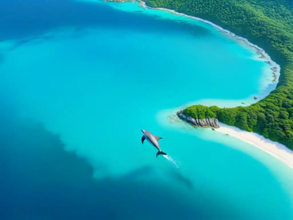 Costa prístina: arrecifes de coral y vida marina en equilibrio Turismo sostenible en costas protegidas: Ecosistema marino diverso con arrecifes de coral, tortugas y delfines en aguas cristalinas