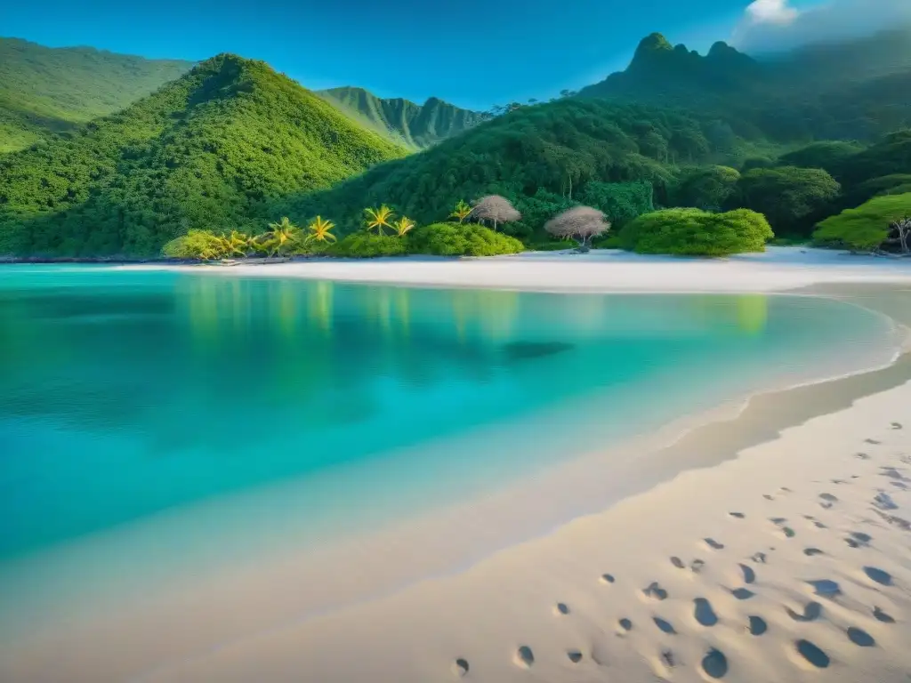 Paraíso costero: belleza natural y tranquilidad Turismo sostenible en costas protegidas: paisaje costero prístino con aguas turquesas, arena y exuberante vegetación