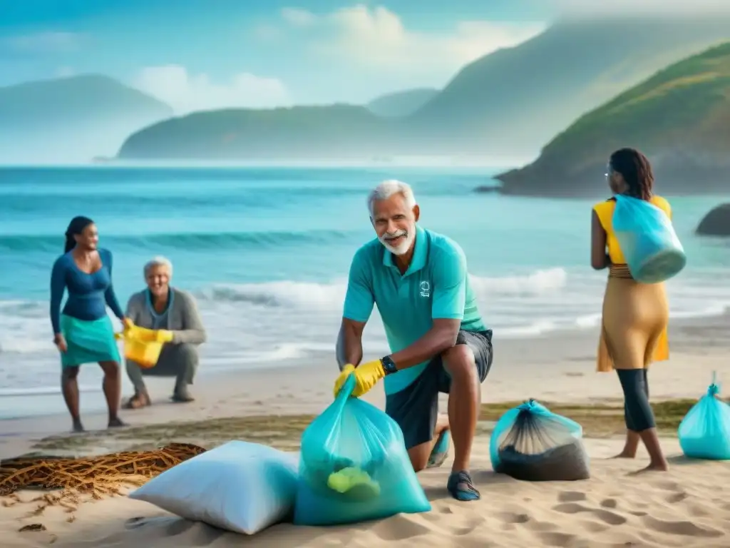 Unidos por un mar limpio: Comunidad y turistas en acción Unidos por el turismo sostenible en comunidades costeras: diversidad y armonía en una limpieza de playa