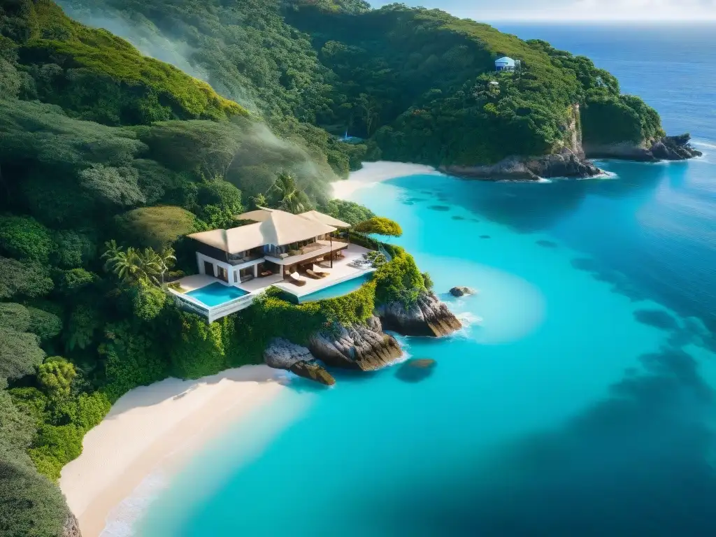 Paraíso costero: villa de lujo con piscina infinita en acantilado Villa vacacional de lujo en acantilado con piscina infinita y vistas al mar