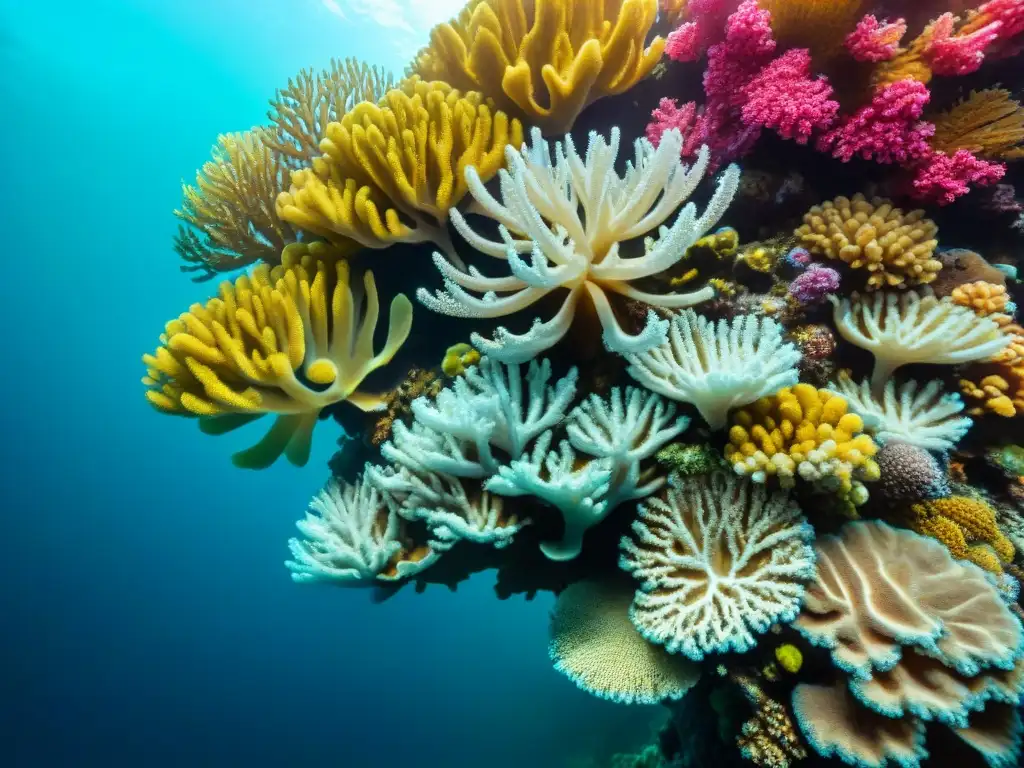Maravilloso arrecife de coral: vida submarina vibrante Un vibrante arrecife de coral, hogar de biodiversidad marina