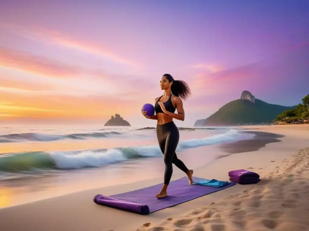 Vida activa y diversión en la playa al atardecer Un vibrante día junto al mar con personas realizando actividades físicas variadas