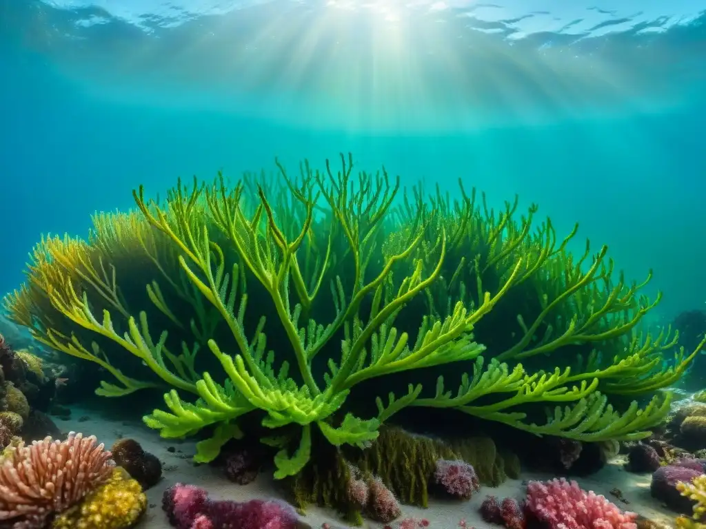 Algas costeras: biodiversidad vibrante y vital Un vibrante ecosistema de algas costeras muestra su importancia en la biodiversidad marina