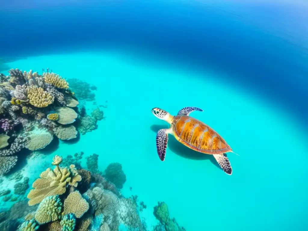 Arrecife de coral vibrante: belleza y biodiversidad marina Un vibrante ecosistema de arrecifes de coral en EcoResorts protección vida marina