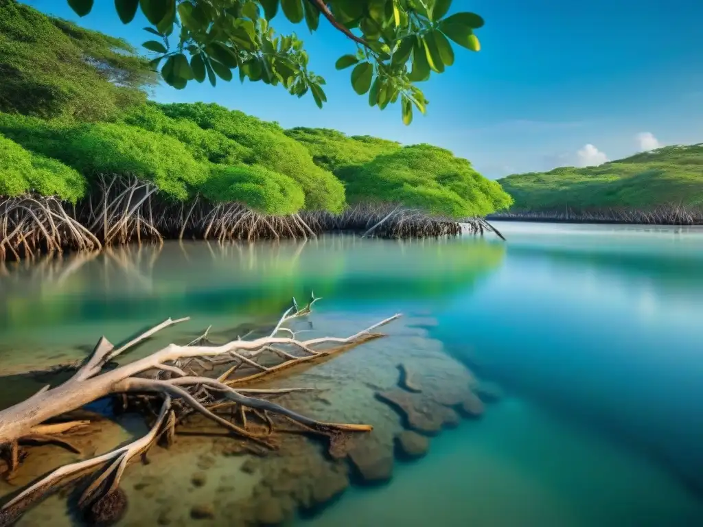 Reserva de manglares: Vida silvestre en armonía Vibrante ecosistema de manglares: aves, cangrejos y peces enraizados en la protección costera