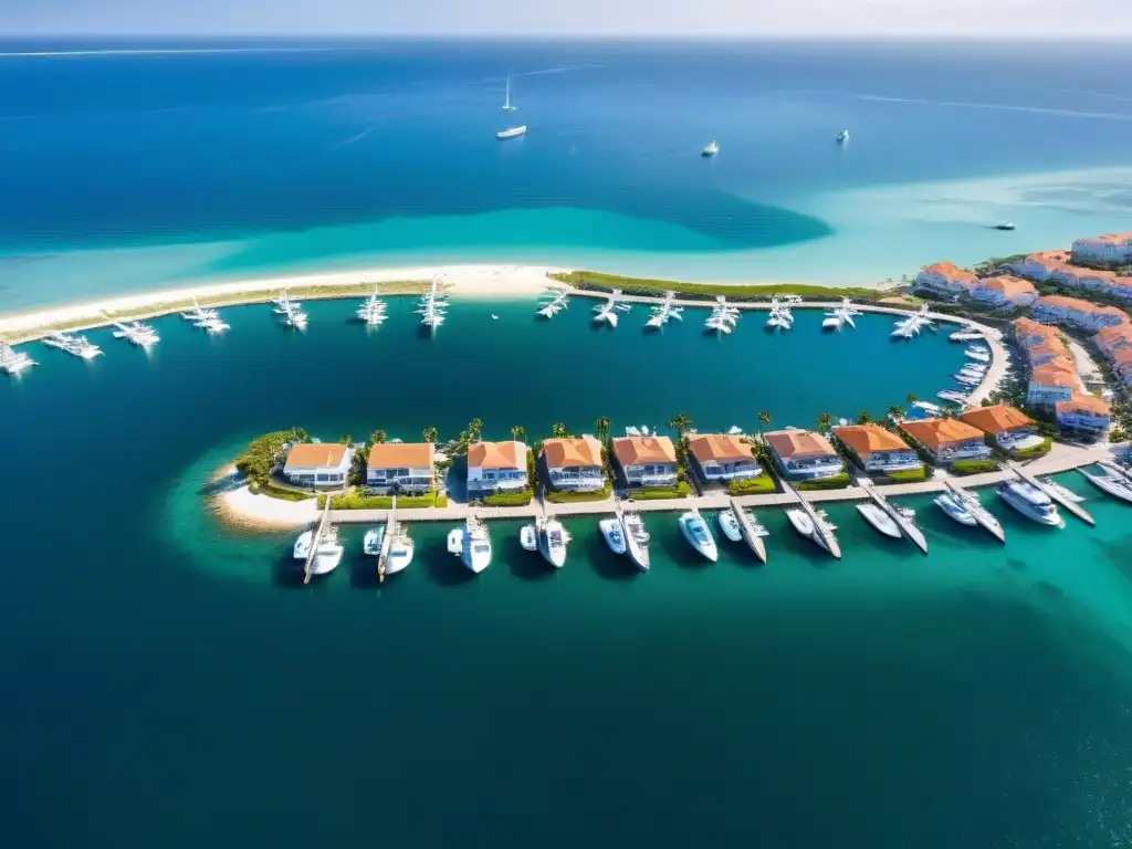 Marina lujosa y costa vibrante: éxito inmobiliario costero Un vibrante pueblo costero con marina, playa y propiedades lujosas
