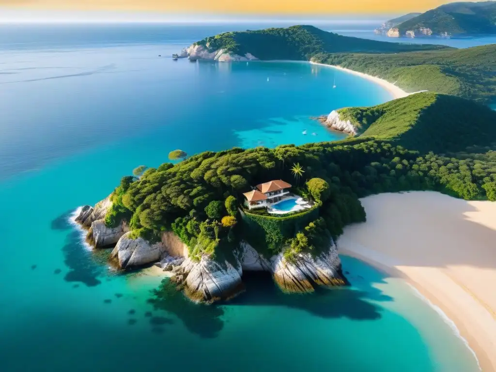Resplandeciente villa de lujo en acantilado con vistas al mar Villa de lujo en acantilado con vistas al mar, rodeada de playas doradas y aguas turquesas