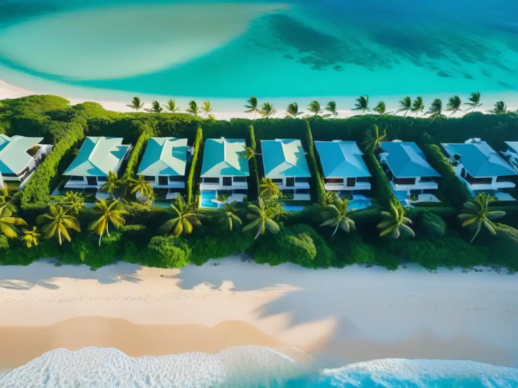 Paraíso tropical: Villa de lujo en playa paradisíaca Villa de lujo en la costa con aguas turquesa y palmeras, ideal para las mejores hipotecas propiedades costeras