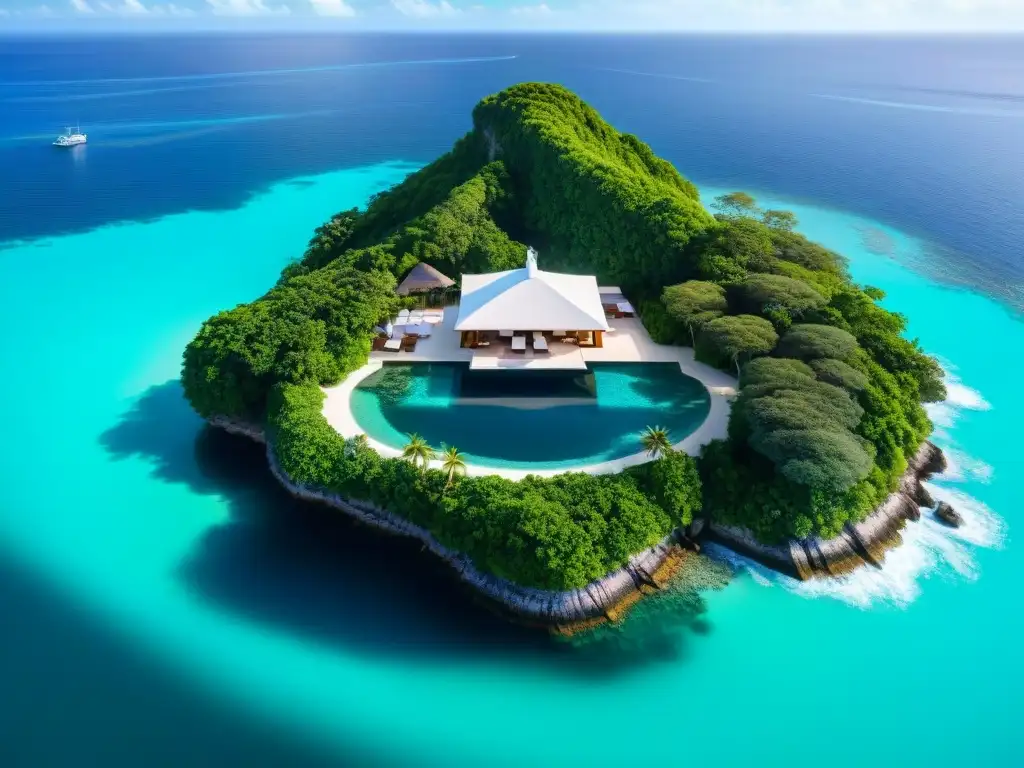 Villa de lujo en isla paradisíaca: aguas cristalinas y privacidad exclusiva Una villa de lujo en una isla remota con aguas cristalinas y arrecifes de coral