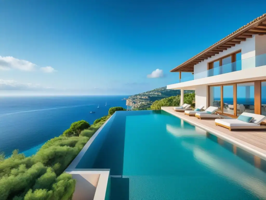 Villa de lujo en acantilado: Riviera exclusiva Villa de lujo en la Riviera con piscina infinita y vistas al mar cristalino, un sueño exclusivo hecho realidad