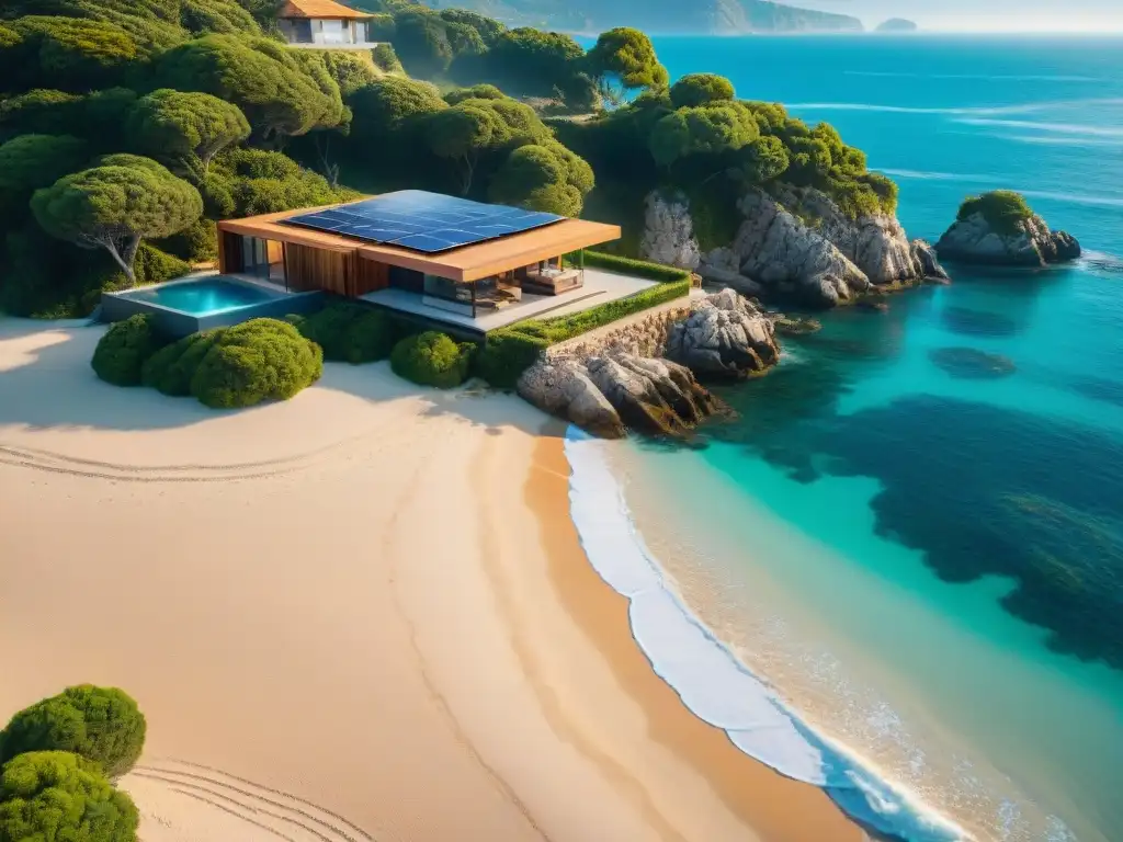 Innovación blockchain en propiedad costera de lujo Villa de lujo con tecnología blockchain en mercado inmobiliario costero
