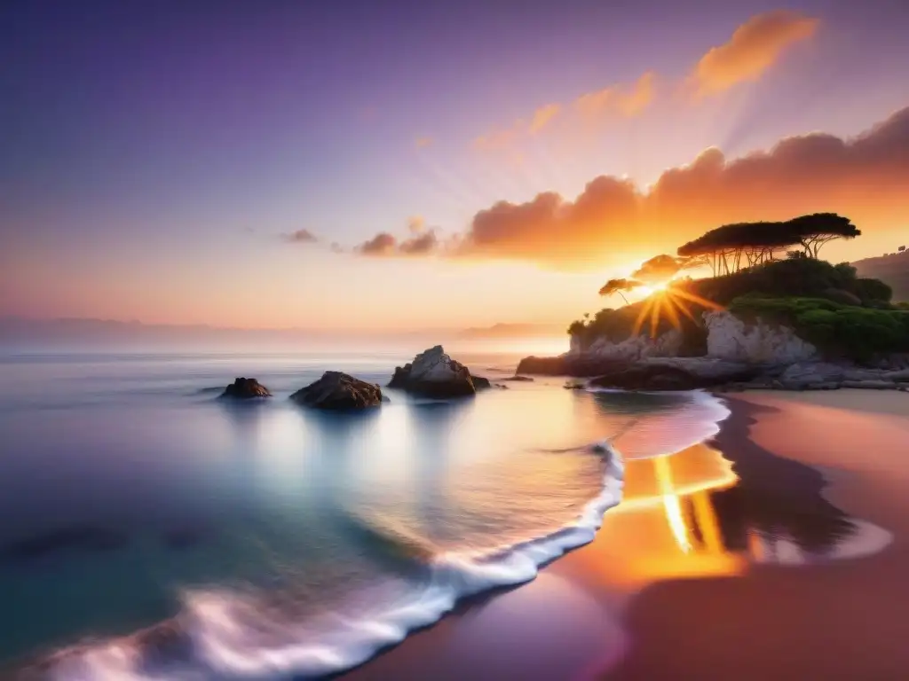 Atardecer dorado en villa de lujo frente al mar Una villa moderna de lujo en acantilado al atardecer, rodeada de naturaleza exuberante con vistas al mar