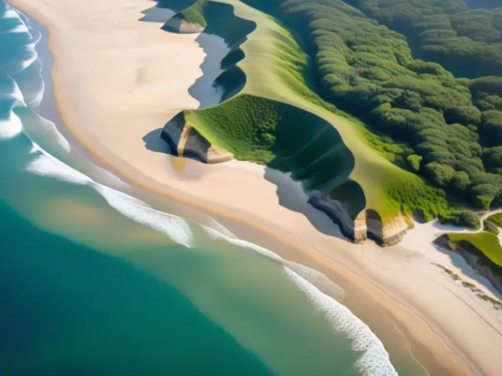Restauración costera: impacto visual de revitalización y degradación Vista aérea de la costa con proyectos de restauración costera resaltando la belleza natural y la intervención humana