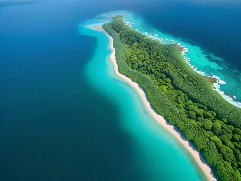 Redes costeras: belleza y diversidad en zonas de amortiguamiento Vista aérea detallada de la red de zonas amortiguamiento costero, mostrando ecosistemas, usos del suelo y actividades humanas