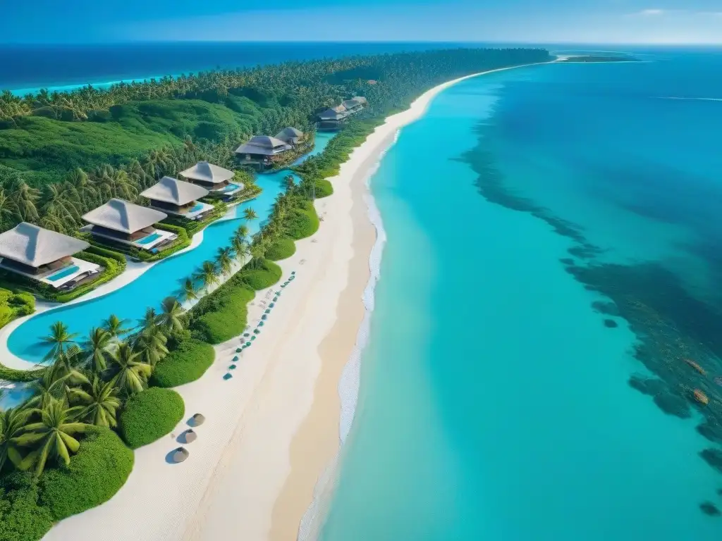 Costa paradisíaca: lujo y naturaleza en 2023 Vista aérea impresionante de la costa con aguas turquesas y propiedades costeras perfectas 2023