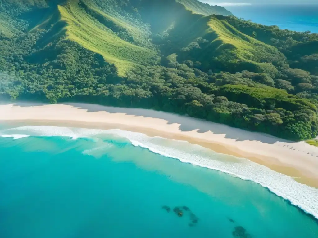 Costa Rica: Costa virgen con aguas turquesa y surfistas Vista aérea impresionante de la costa en Costa Rica, con aguas turquesas y surfistas