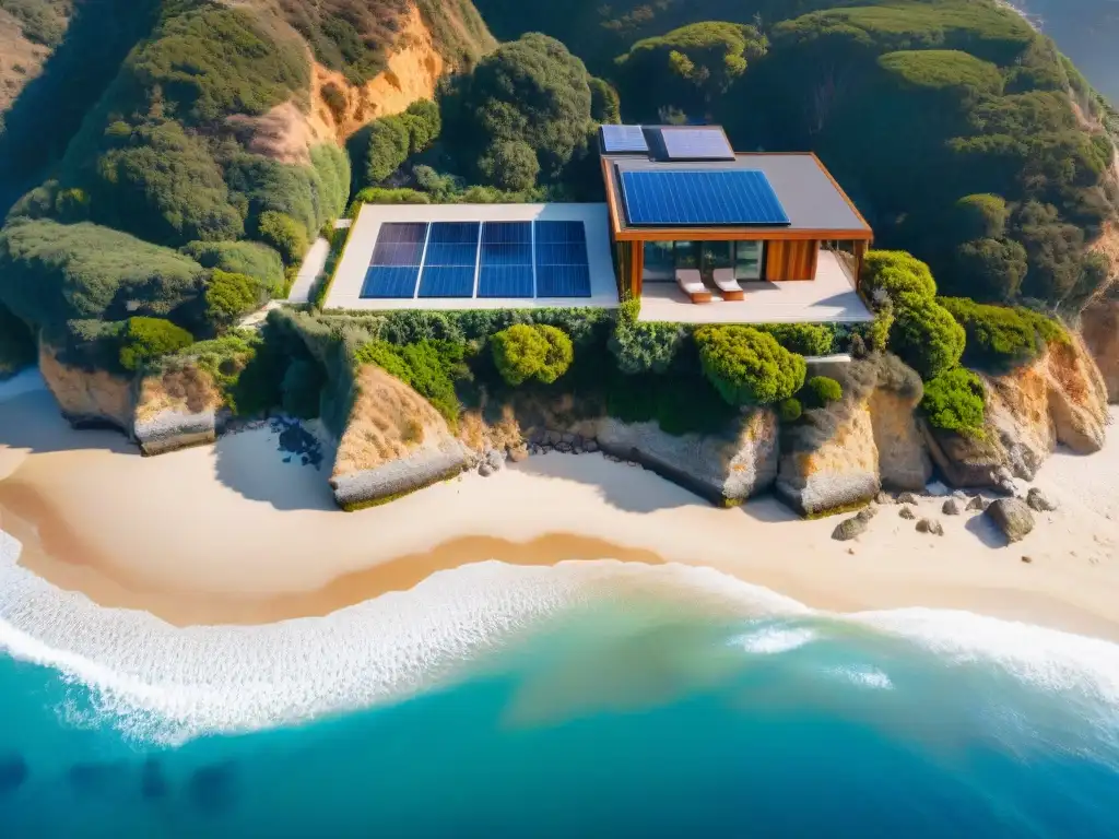 Retiro Oceánico en Malibú: diseño sostenible y lujo moderno Vista aérea impresionante de la Restauración propiedades frente al mar en Malibú, fusionando lujo moderno y sostenibilidad