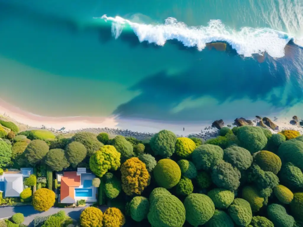 Renovación costera: antes y después de una transformación impresionante Una vista aérea impresionante de una renovación de exteriores en una propiedad costera, destacando la transformación