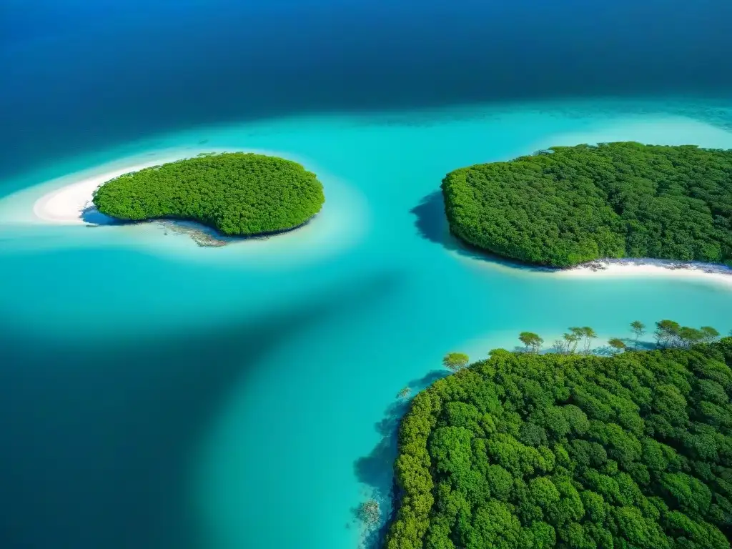 Costa de manglares: belleza natural y conservación Vista aérea de manglares y océano, resaltando conservación costera impacto global cambiando
