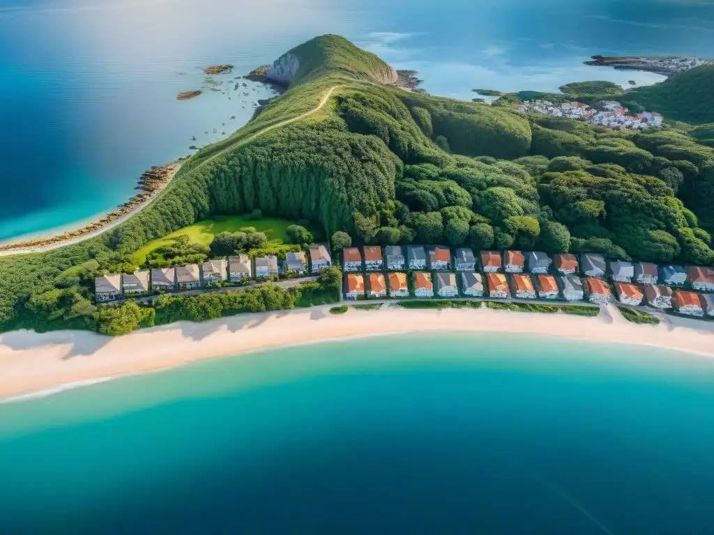 Vista aérea de propiedades costeras y sitios en construcción, destacando normativas construcción propiedades costeras