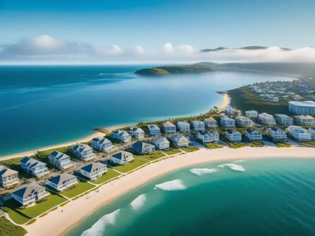 Mercado inmobiliario costero postCovid: lujo y modernidad Vista aérea del vibrante mercado inmobiliario costero postCovid