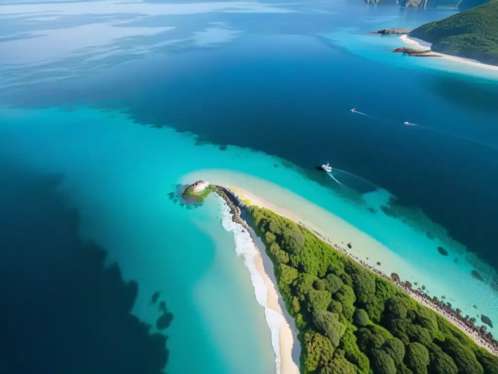 Costa virgen: belleza natural desde el aire Vistas impresionantes de propiedades costeras capturadas por un drone: playas de arena, aguas cristalinas y verdor infinito