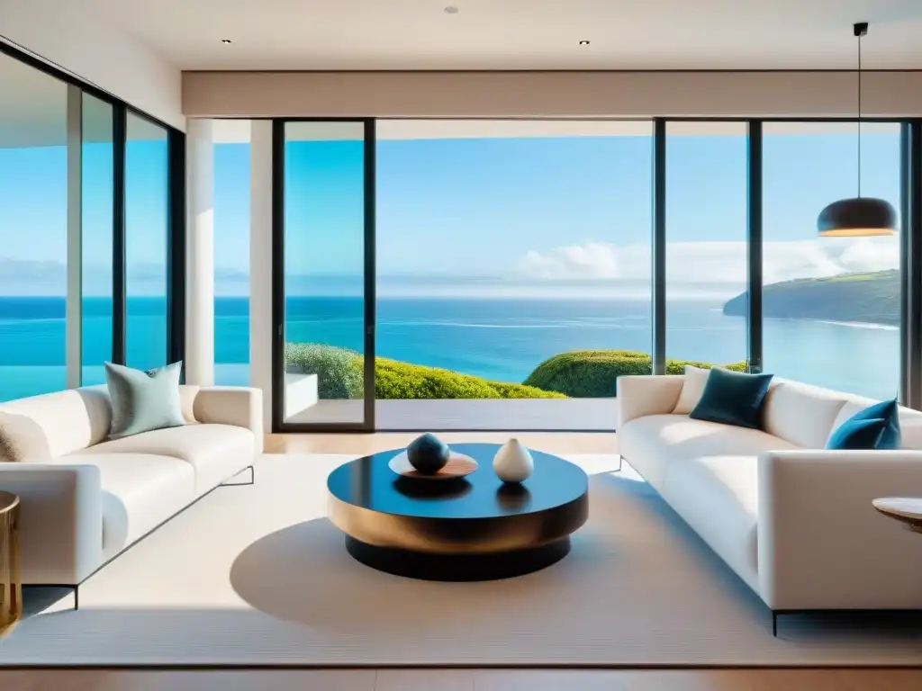 Automatización hogar de lujo en la costa Vivienda costera inteligente con domótica integrada, fusión perfecta entre tecnología y belleza natural