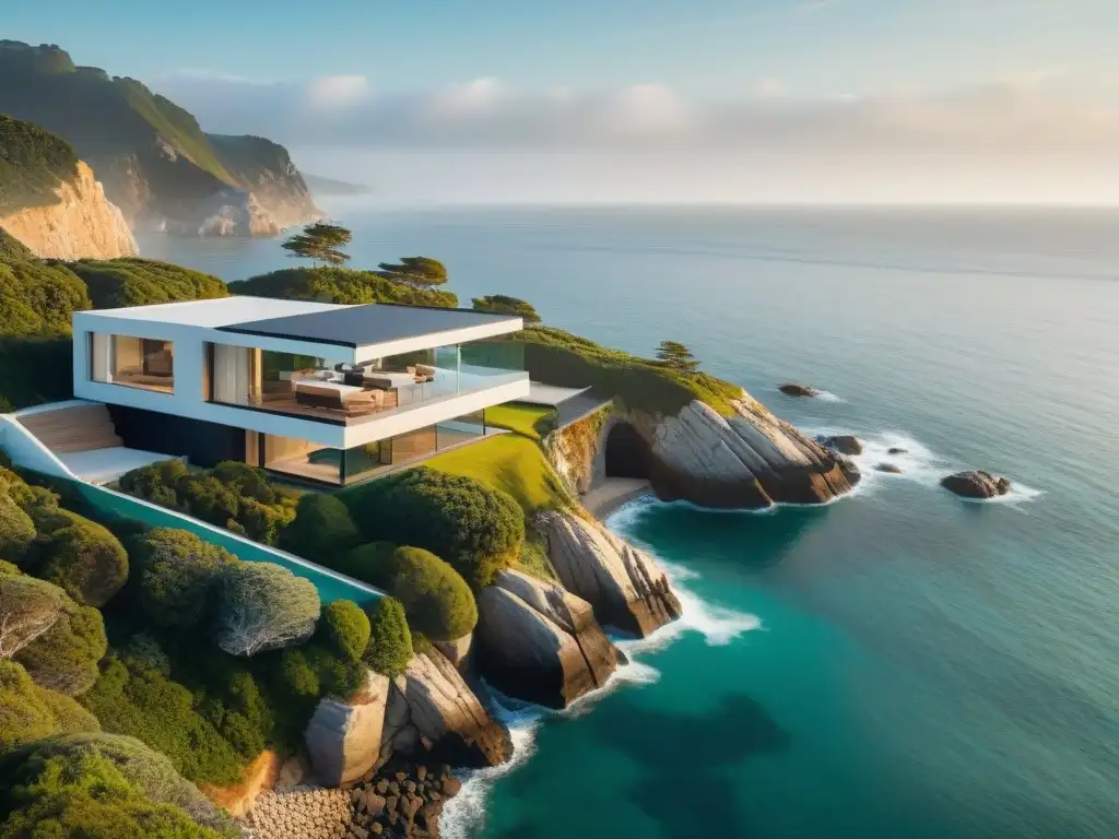 Residencia costera minimalista: fusión perfecta con el entorno Vivienda costera minimalista con vistas al mar, fusionando diseño moderno y naturaleza
