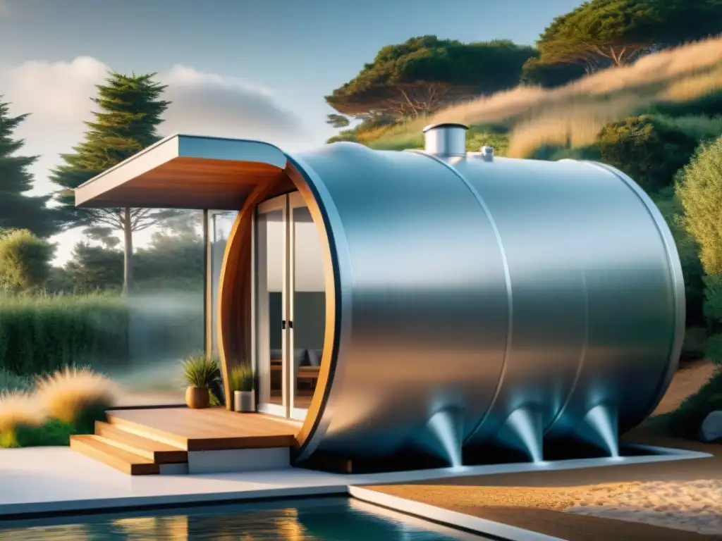 Casa costera moderna con sistema de recolección de agua de lluvia integrado Vivienda costera moderna con sistema de recolección de agua lluvia integrado