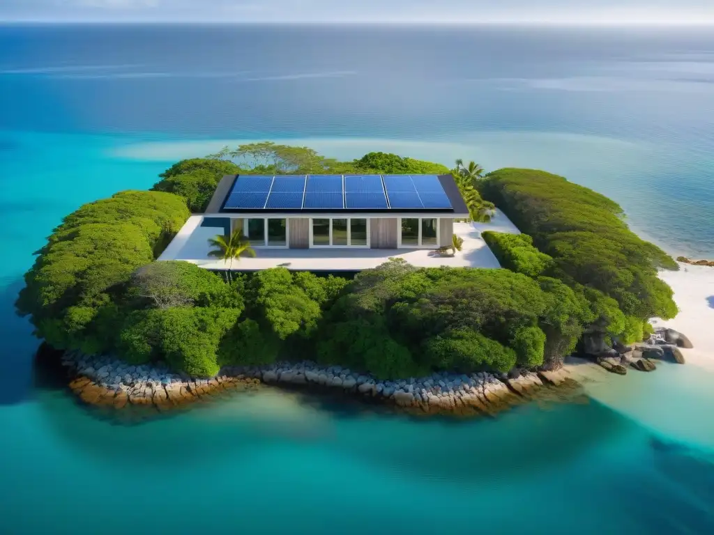 Propiedad costera resiliente: diseño climático y lujo Vivienda costera segura ante cambio climático: diseño resiliente con ventanas anti huracanes, cimientos elevados y paisajismo sostenible
