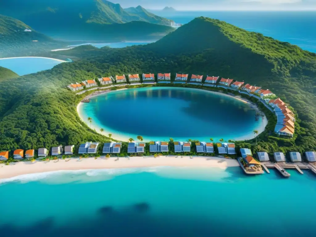 Viviendas eco-amigables en armonía con la costa Viviendas ecológicas junto al mar, arquitectura innovadora en armonía con la naturaleza costera